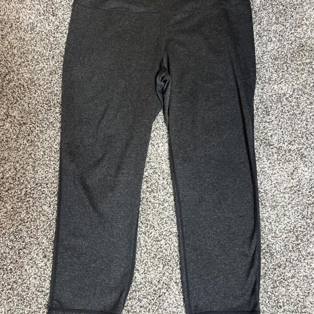Tangerine Black Yoga Pants Sz Large High Rise‎ Stretch Athletic Capri Leggings